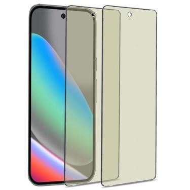 Imagem de Pacote com 2 protetores de tela de vidro temperado antiluz azul compatível com Google Pixel 10/10 Pro/Pixel 9/9 Pro. Película protetora para os olhos, sem bolhas, HD, 9H, película protetora de tela