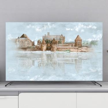 Imagem de Capas de TV Pano de Cobertura de Poeira de TV 32-80 polegadas Interior Universal TV LCD LED Monitor Protetor de Tela de Plasma Curvo Fixado na Parede Sala de Estar Quarto Arte Decoração-Padrão-7||40