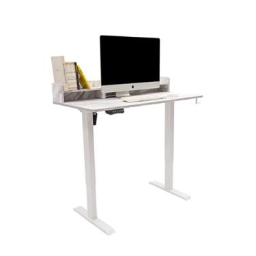 Imagem de HGTRH Mesa de trabalho elétrica com altura ajustável, mesa de trabalho ajustável para sentar em pé, mesa de trabalho de controle inteligente para escritório em casa com memória de 4 posições e trava