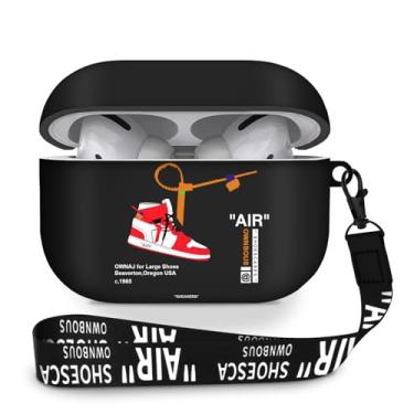 Imagem de Capa compatível com Airpods Pro 3 (2025), capa protetora de silicone macio com estampa de sapato para Apple AirPods Pro 3ª geração, capa para Airpod Pro 3 com cordão e chaveiro para homens/meninos
