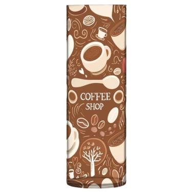 Imagem de JUZIHAI Vaso com padrão de xícara de café para flores, 9,9 cm x 30 cm, cilindro de plástico, moderno, vaso de flores para centro de mesa de casamento, decoração de casa