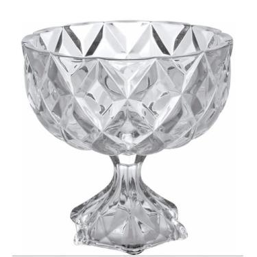Imagem de Centro De Mesa Bomboniere De Vidro 600ml Diamond Com Pé - Em Casa Tem