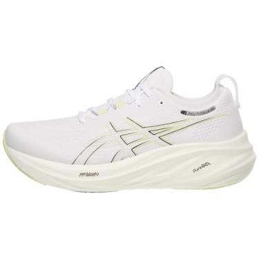Imagem de ASICS Tênis de corrida masculino Gel-Nimbus 26, Branco/bétula, 12 Wide