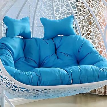 Imagem de Almofada para cadeira de balanço tipo rede, almofada dupla para cadeira suspensa em formato de ovo, luxuosa para varanda, quintal ou sacada, ideal para 2 pessoas. Inclui apenas a almofada.