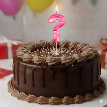 Imagem de Vela De Aniversário Mini Design Número Com 5Cm Silver Festas Rosa (Interrogação)