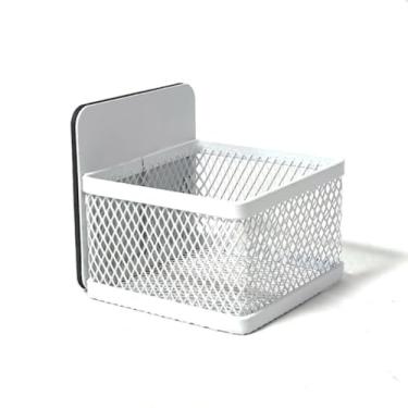 Imagem de Organizador magnético de saquinhos de chá, suporte de pacote de bebidas que economiza espaço, suportes de saquinhos de chá de metal para geladeira (7,3 x 7,3 cm) - 1 pacote/branco