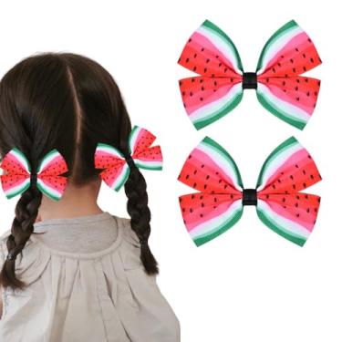 Imagem de Grampos de cabelo femininos com estampa de melancia, laços de cabelo de frutas, laços de laço, presilhas de cabelo de melancia, acessórios de cabelo para mulheres, lembrancinhas de festa