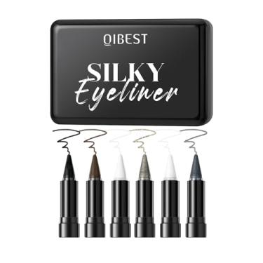 Imagem de Conjunto de canetas delineadoras de 6 cores, lápis de sombra de delineador de gel, kit de delineador de olhos fosco e peal, maquiagem de sombra sedosa de longa duração