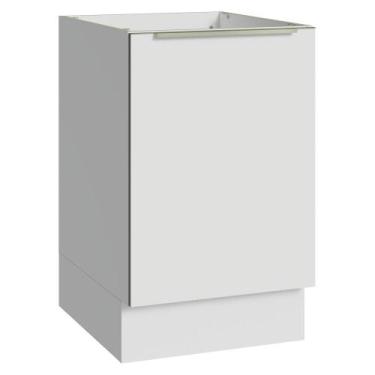 Imagem de Balcão de Cozinha 50cm 1 Porta (Sem Tampo) Branco Veludo Lux Madesa, B