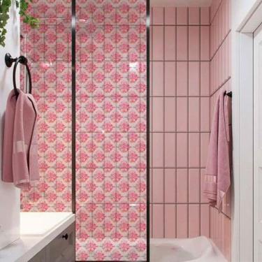 Imagem de Adesivo Para Vidro Box Banheiro Jateado Decorado Arabesco Prova D'Agua