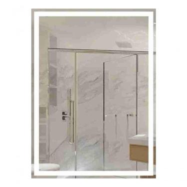 Imagem de Espelho 80x110 Led Jateado Frontal Premium Bancada Suíte Hall Frio-vertical