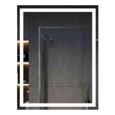 Imagem de Espelho Vertical 90x70 Led Jateado Maquiagem Hall Entrada Decor Frio