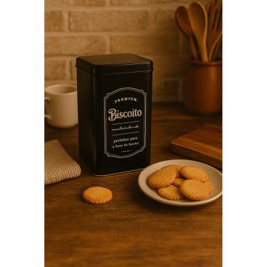 Imagem de Lata De Metal Buono Decorativas Com Tampa Hermética  - Biscoito