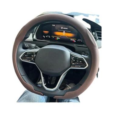 Imagem de Capa De Volante De Carro Universal Em Couro Respirável Antiderrapante 