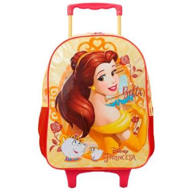 Imagem de Mochila De Rodinhas Escolar Infantil Disney Princesa Bela, Amarelo