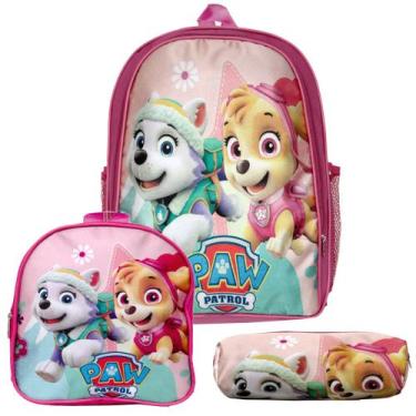 Imagem de Mochila Menina Infantil Patrulha Canina Lancheira Estojo