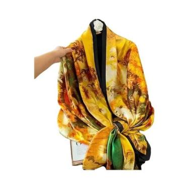 Imagem de Lenço de primavera feminino design de luxo material de poliéster lenço