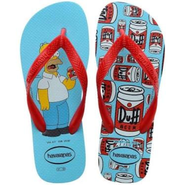 Imagem de Chinelo Sandália Masculino Legitimas Havaianas Simpsons Azul Water