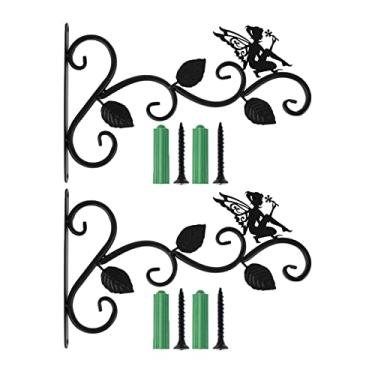 Imagem de Homyl 2 peças suporte de planta de suspensão de resistente para na parede cabide para cestas suspensas, de vento, vaso de flores, , Fada Silenciosa de 3 Folhas