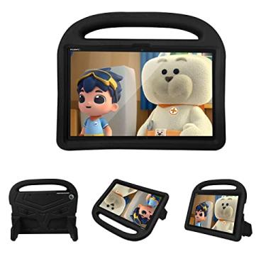 Imagem de LVSHANG Capa para tablet Capa para tablet Huawei Matepad T10/T10S Capa de silicone para crianças, para crianças, à prova de choque, leve, à prova de quedas, com alça e suporte (cor: preto)