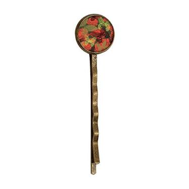 Imagem de Bobby Pin de cabelo vintage borboleta em rosas retrô de metal