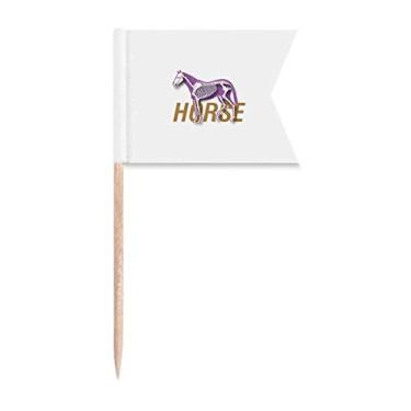 Imagem de Tipo de corpo esqueleto de cavalo art déco presente moda palito bandeiras marcadoras para bolo de festa prato de queijo