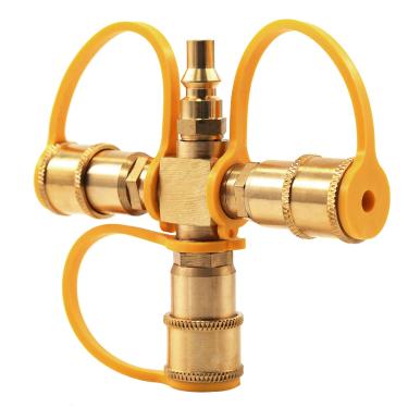 Imagem de MENSI 250 Tipo 3 Way divisor 1/4" Plug propano Quick Connect para RV's Grill