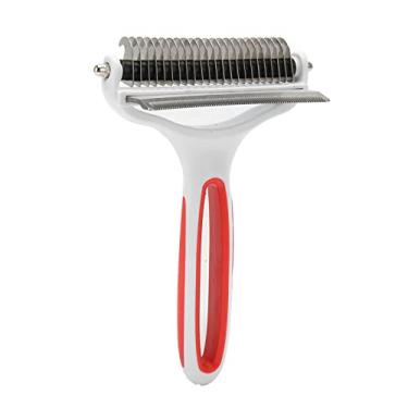 Imagem de Pente de Desmatagem para Animais de Estimação, 2 Em 1 Ancinho para Subpêlo para Animais de Estimação, para Evitar Deslizamentos, Massagem Lavável na Pele para Remover Nós (Vermelho)