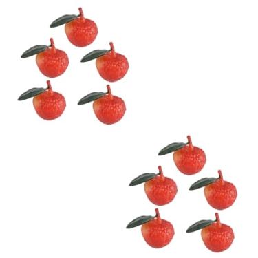Imagem de HEMOTON 10 Pcs Lichia simulada decoração de casa modelo de frutas falsas adereços de lichia vívidos lichia artificial fruta falsa pingente acessórios fruta artificial decorar PVC vermelho