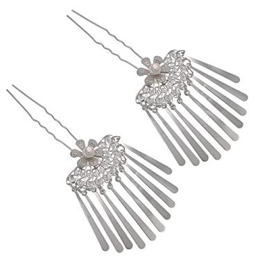 Imagem de MIAO WU Mini grampo de cabelo japonês com borlas de leque, cosplay, flor kanzashi, Hanfu, acessório de cabelo de Natal, presente 1 par