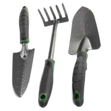 Imagem de Conjunto de ferramentas de jardim Edward Tools – Escarpim de aço de carbono resistente, transplantador, freio de mão – Conjunto de 3 peças de ferramentas de jardim com design à prova de dobras – alças de borracha Ergo