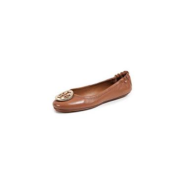 Imagem de Sapatilhas de balé femininas Minnie Travel da Tory Burch, Tan/Gold, 11