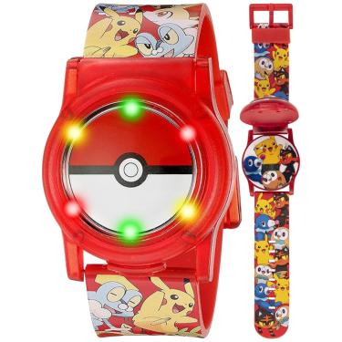 Imagem de Accutime Relógio infantil de quartzo digital Pokemon para crianças, meninos, meninas e adultos de todas as idades, Pokeball vermelho, Digital