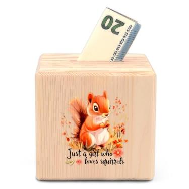 Imagem de BJDAMAI Cofrinho esquilo cofrinho cofre de moedas, presentes de esquilo para adolescentes, adolescentes, crianças, 6, 7, 8, 9, 10, 11, 12, 12, itens de acessórios temáticos para amantes de esquilos,