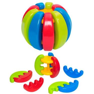 Imagem de Bola Didática de Encaixar em Gomos - Brinquedo para Bebês - Mercotoys