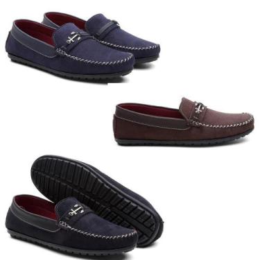 Imagem de Kit 3 Mocassim Drive Masculino Bico Redondo Macio Conforto - Kreeper, 