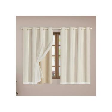 Imagem de Cortina Blackout c/ Voil PVC 100% Boqueia Corta Luz Varão 2m - Mava En