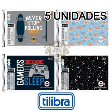 Imagem de Kit 5 Cadernos Espiral 80 Folhas Cartografia Pepper Capa Flexível - Ma