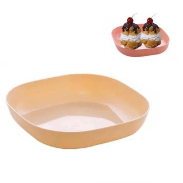 Imagem de Prato Petisqueira Quadrado Pote em Fibra Sustentável 15cm - Lyor, Bege