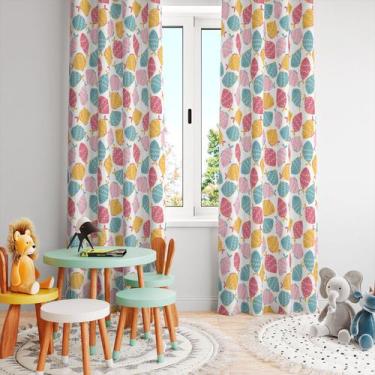 Imagem de Cortina Tecido Oxford Quarto Infantil Peixinhos Coloridos - 280x220cm 