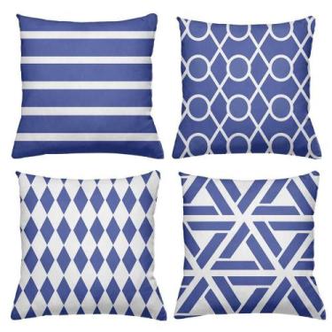 Imagem de Kit 4 Almofadas Decorativas Cheias 40x40cm Soft Blue - Deluzz
