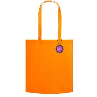 Imagem de Sacola Ecobag em TNT Premium 37x41cm Termo Selado Malta TopGet, Laranj