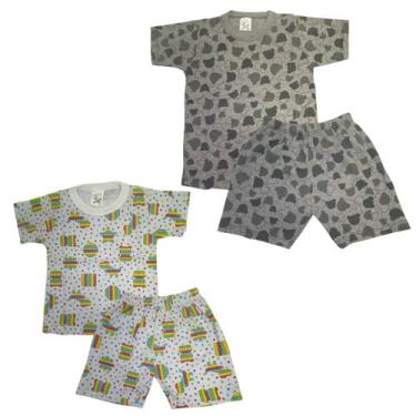 Imagem de Kit 2 Pijama Regata Menino Verão Algodão Sortido Estampado - Mundo dos
