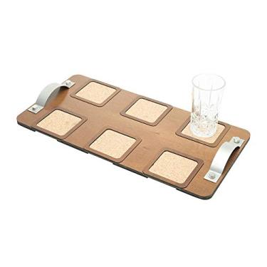 Imagem de Bandeja Em Madeira Rojemac Com Suporte Para 6 Copos Rojemac Marrom No Voltagev