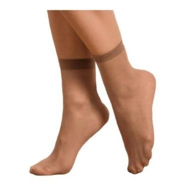 Imagem de Kit 2 meias feminina fio 20 soquete Loba Lupo, Natural, 34/39