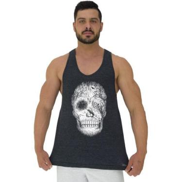 Imagem de Regata Menos Cavada Masculina MXD Conceito Forest Skull, P, Grafite