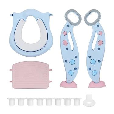 Imagem de Assento sanitário de treinamento Vomeko Potty com escada de banco, assento de treinamento antideslizante, penico higiênico dobrável e confortável, para crianças, meninos e meninas (Almofada Dura)