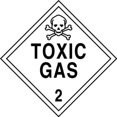 Imagem de Accuform Placa de plástico Signs MPL206VP10 Classe 2 DOT Placard, Legend "Toxic Gas 5.1 cm com gráfico, 26 cm de largura x 26 cm de comprimento, preto sobre branco (pacote com 10)
