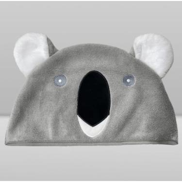 Imagem de Toalha de Banho Baby com Capuz Laço Bebê Animada (Coala Cinza)