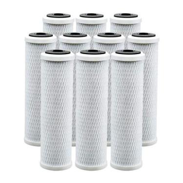 Imagem de Kit 10 Unidades Elemento Filtrante Carvão Block 9 3/4 - Fdma